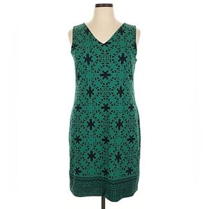 NWT Magnolia Grace Perissa Reversible Green Navy Blue Print Shift Dress Size 3X
